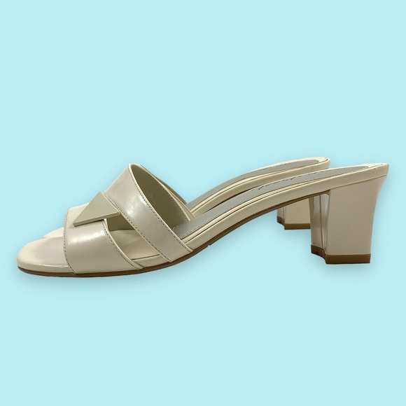 80's EASY STREET abstract cream heeled sandals - Picture 16 of 16